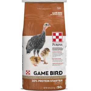 Purina Game Bird 30% Protein Crumbles Starter Poultry Feed, 50-lb bag