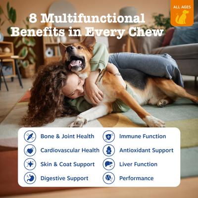 Show full view: Zesty Paws 8-in-1 Bites Peanut Butter Flavored Soft Chews Multivitamin for Dogs, 180 count slide 3 of 12