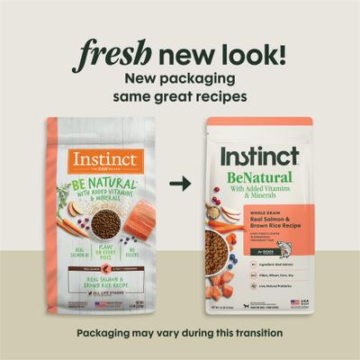 Show full view: Instinct Be Natural Adult Real Salmon & Brown Rice Recipe Dry Dog Food, 4.5-lb bag slide 3 of 9