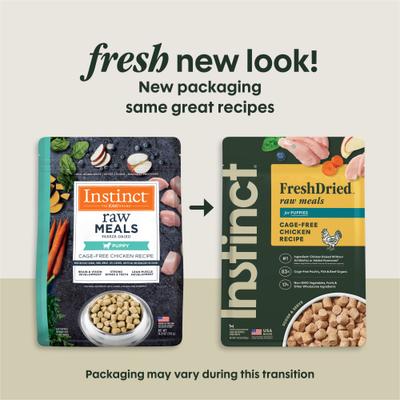 Show full view: Instinct Raw Meals Cage-Free Chicken Recipe Grain-Free Puppy Freeze-Dried Dog Food, 14-oz bag slide 3 of 10