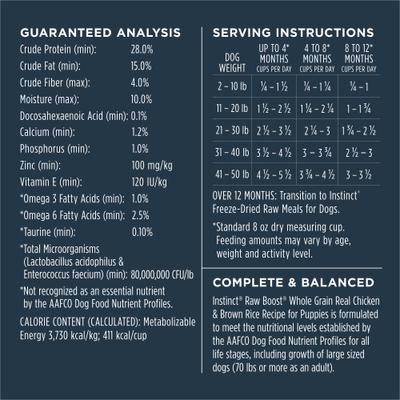 Show full view: Instinct Raw Boost Puppy Whole Grain Real Chicken & Brown Rice Recipe Dry Dog Food, 3.5-lb bag slide 8 of 12