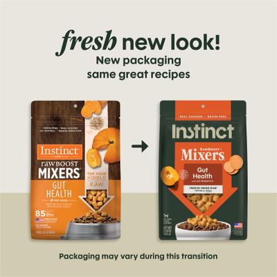 Show full view: Instinct Raw Boost Mixers Gut Health Recipe Grain-Free Freeze-Dried Dog Food Topper, 23-oz bag slide 3 of 11