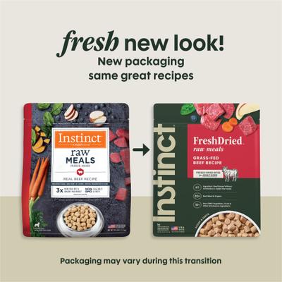 Show full view: Instinct FreshDried Bites Real Beef Recipe Grain-Free Adult Freeze-Dried Dog Food, 45-oz bag slide 3 of 10