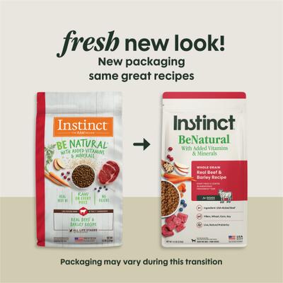 Show full view: Instinct Be Natural Adult Real Beef & Barley Recipe Dry Dog Food, 4.5-lb bag slide 3 of 11