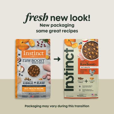 Show full view: Instinct Raw Boost Whole Grain Gut Health Recipe with Real Chicken Dry Dog Food, 18-lb bag slide 3 of 10