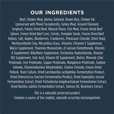 Show full view: Instinct Raw Boost Whole Grain Real Beef & Barley Recipe Dry Dog Food, 20-lb bag slide 9 of 10