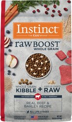 Instinct Raw Boost Whole Grain Real Beef & Barley Recipe Dry Dog Food, 20-lb bag