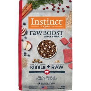 Instinct Raw Boost Whole Grain Real Beef & Barley Recipe Dry Dog Food, 20-lb bag