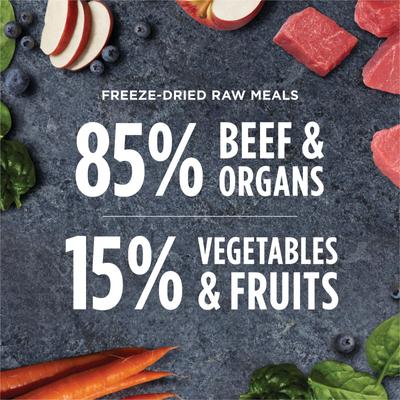 Show full view: Instinct Raw Meals Real Beef Recipe Grain-Free Adult Freeze-Dried Dog Food, 14-oz bag slide 7 of 10