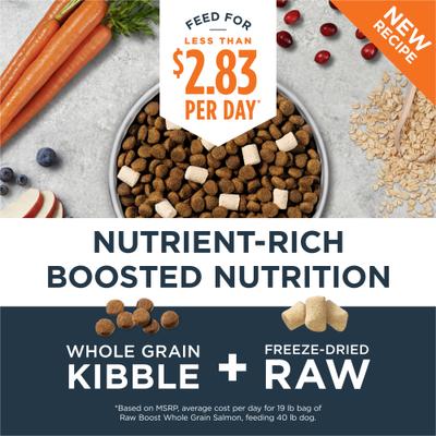 Show full view: Instinct Raw Boost Whole Grain Real Salmon & Brown Rice Recipe Dry Dog Food, 19-lb bag slide 4 of 12