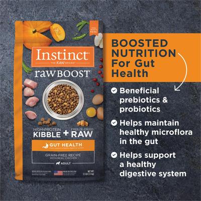 Show full view: Instinct Raw Boost Adult Grain-Free Gut Health Recipe Dry Dog Food, 3.5-lb bag slide 7 of 12