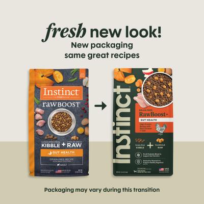 Show full view: Instinct Raw Boost Adult Grain-Free Gut Health Recipe Dry Dog Food, 3.5-lb bag slide 3 of 12