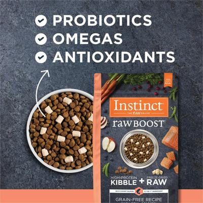 Show full view: Instinct Raw Boost Adult Grain-Free Real Salmon Recipe Dry Dog Food, 3.5-lb bag slide 7 of 12