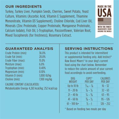 Show full view: Instinct Freeze-Dried Raw Boost Mixers Grain-Free Tranquility Dog Food Topper, 5.5-oz bag slide 9 of 10