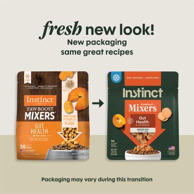 Show full view: Instinct Raw Boost Mixers Frozen Adult Grain-Free Gut Health Recipe Dog Food Topper, 1.25-lb bag slide 3 of 10