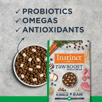 Show full view: Instinct Raw Boost Whole Grain Real Lamb & Oatmeal Recipe Dry Dog Food, 20-lb bag slide 7 of 12