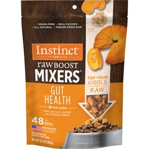 Instinct Raw Boost Mixers Gut Health Recipe Grain-Free Freeze-Dried Dog Food Topper, 12.5-oz bag