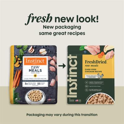 Show full view: Instinct FreshDried Bites Cage-Free Chicken Recipe Grain-Free Adult Freeze-Dried Dog Food, 45-oz bag slide 3 of 10