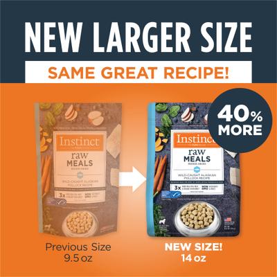 Show full view: Instinct Freeze-Dried Raw Meals Grain-Free Wild-Caught Alaskan Pollock Recipe Dog Food, 14-oz bag slide 4 of 10