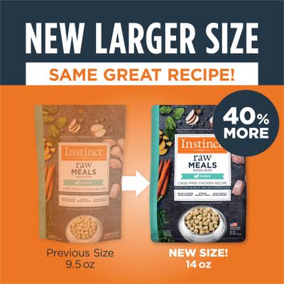Show full view: Instinct Raw Meals Cage-Free Chicken Recipe Grain-Free Puppy Freeze-Dried Dog Food, 14-oz bag slide 4 of 10
