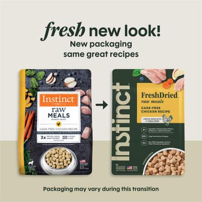 Show full view: Instinct Raw Meals Cage-Free Chicken Recipe Grain-Free Adult Freeze-Dried Dog Food, 14-oz bag slide 3 of 10