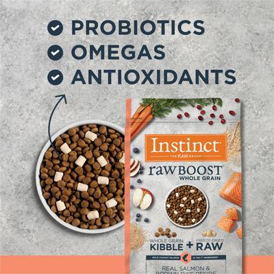 Show full view: Instinct Raw Boost Whole Grain Real Salmon & Brown Rice Recipe Dry Dog Food, 19-lb bag slide 7 of 12