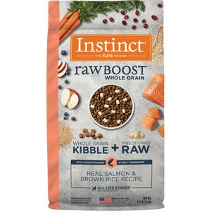 Instinct Raw Boost Whole Grain Real Salmon & Brown Rice Recipe Dry Dog Food, 3.5-lb bag