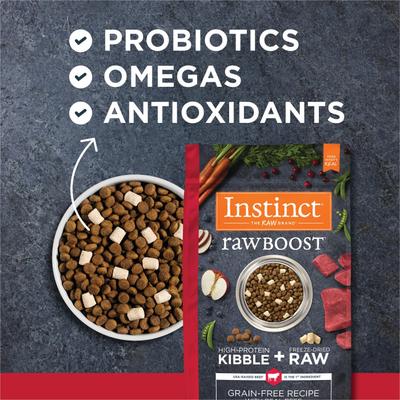 Show full view: Instinct Raw Boost Adult Grain-Free Real Beef Recipe Dry Dog Food, 3.5-lb bag slide 7 of 12