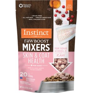 Instinct Raw Boost Mixers Skin & Coat Health Recipe Grain-Free Freeze-Dried Dog Food Topper, 5.5-oz bag