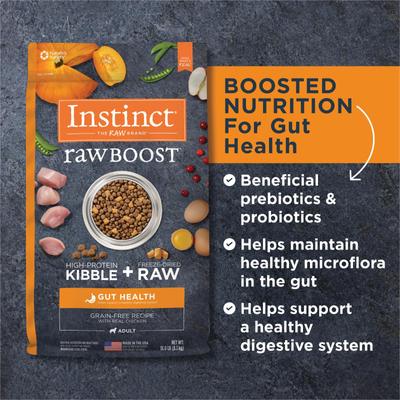 Show full view: Instinct Raw Boost Adult Grain-Free Gut Health Recipe Dry Dog Food, 18-lb bag slide 5 of 12