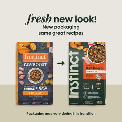 Show full view: Instinct Raw Boost Adult Grain-Free Gut Health Recipe Dry Dog Food, 18-lb bag slide 3 of 12