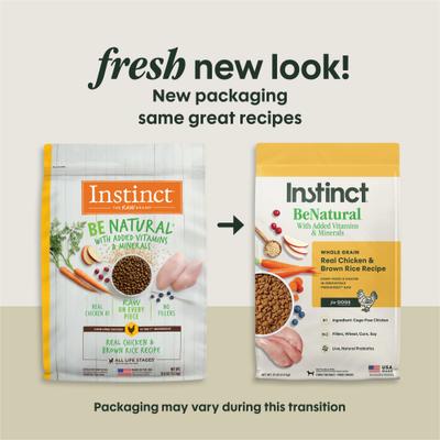 Show full view: Instinct Be Natural Adult Real Chicken & Brown Rice Recipe Dry Dog Food, 25-lb bag slide 3 of 11