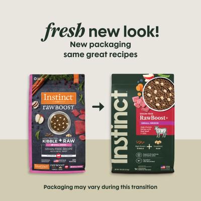 Show full view: Instinct Raw Boost Small Breed Adult Grain-Free Real Beef Recipe Dry Dog Food, 10-lb bag slide 3 of 12