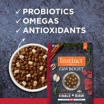 Show full view: Instinct Raw Boost Adult Grain-Free Real Beef Recipe Dry Dog Food, 10-lb bag slide 7 of 12