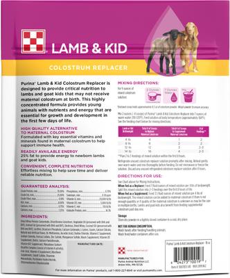 Show full view: Purina Lamb & Kid Colostrum Replacer Powder Farm Feed, 10-oz bag slide 2 of 2