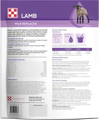 Show full view: Purina Lamb Milk Replacer Powder Sheep Feed, 8-lb bag slide 2 of 3