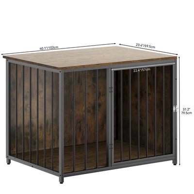 Show full view: Yitahome Furniture-Style Lockable Dog Crate, Dark Brown, 40-in slide 3 of 6