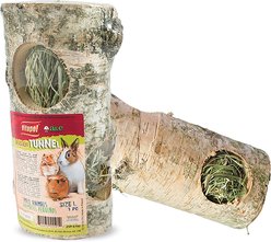 Vitapol by A&E Cage Company Wooden Tunnel with Hay Small Animal Treats, Large