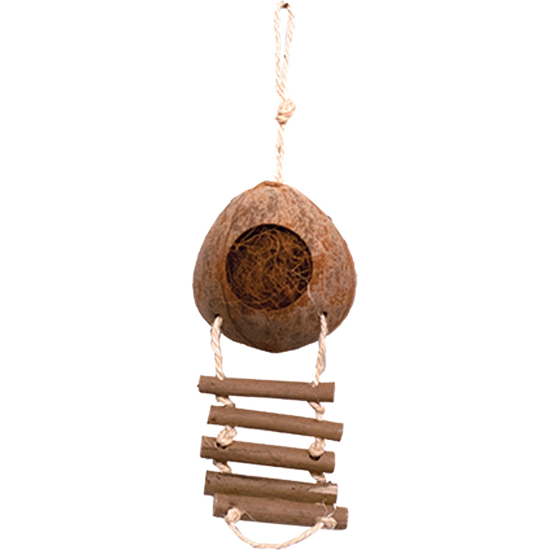 Happy Beaks by A&E Cage Company Coco Hideway with Ladder Bird Toy, Multicolor