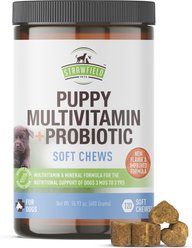 Strawfield Pets Hickory Bacon Flavored Soft Chew Multivitamin + Probiotic for Puppy & Dogs, 120 count