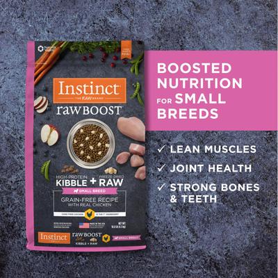 Show full view: Instinct Raw Boost Small Breed Adult Grain-Free Real Chicken Recipe Dry Dog Food, 10-lb bag slide 7 of 12