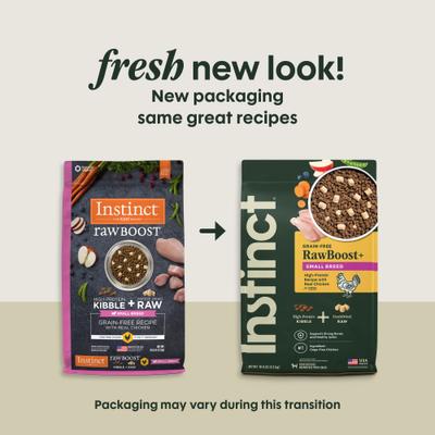 Show full view: Instinct Raw Boost Small Breed Adult Grain-Free Real Chicken Recipe Dry Dog Food, 10-lb bag slide 3 of 12