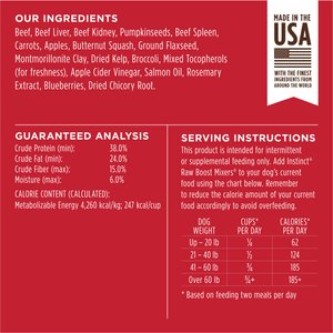 Instinct Raw Boost Mixers Beef Recipe Grain-Free Freeze-Dried Dog Food Topper, 14-oz bag