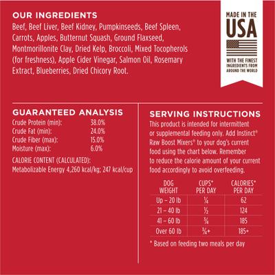 Show full view: Instinct Raw Boost Mixers Beef Recipe Grain-Free Freeze-Dried Dog Food Topper, 14-oz bag slide 9 of 12