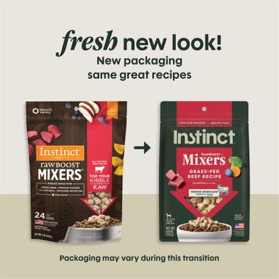 Show full view: Instinct Raw Boost Mixers Beef Recipe Grain-Free Freeze-Dried Dog Food Topper, 6-oz bag slide 3 of 12