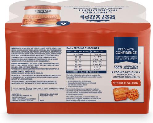 Show full view: Natural Balance Limited Ingredient Grain-Free Sweet Potato & Salmon Wet Dog Food, 13-oz can, case of 6 slide 4 of 10