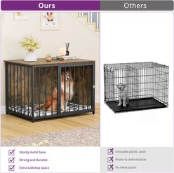 Yitahome Furniture-Style Lockable Dog Crate, Light Brown, 40-in slide 2 of 5