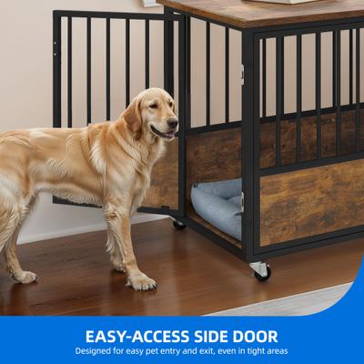 Show full view: Yitahome Furniture-Style Dog Crate with Swivel Wheels, 38.8-in slide 4 of 8