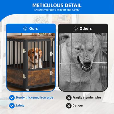 Show full view: Yitahome Furniture-Style Dog Crate with Swivel Wheels, 38.8-in slide 6 of 8