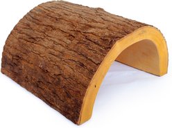 A&E Cage Company Natural Half Log Reptile Hideout, Brown, Large